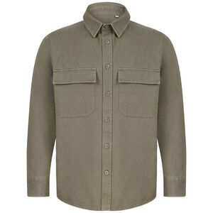 Front Row Unisex Adult Cotton Drill Overshirt / Khaki
